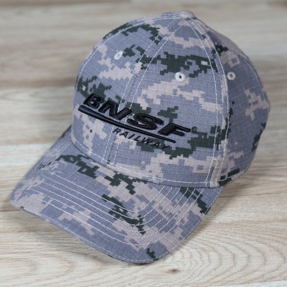 BNSF Railway UPS Strapback Hat Cap Brown Green Beige Digi Camo Peak 2022 - Picture 1 of 7